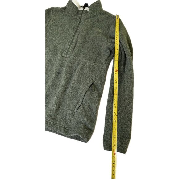 The North Face Lower Cliffs Pullover Fleece Womens Half Zip Heather Green M - Picture 8 of 9